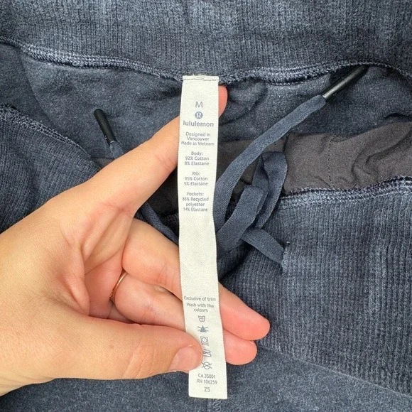 Lululemon Sweatpant Mens Medium M Blue Cross Cut Jogger Athletic Gym Workout 29"